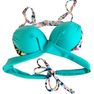 fun bright bikini top size medium